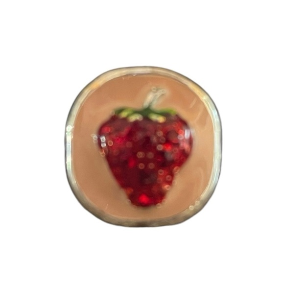Strawberry Square Clip on Earrings Novelty Fashion 1”x1” Pink Red - Picture 8 of 8